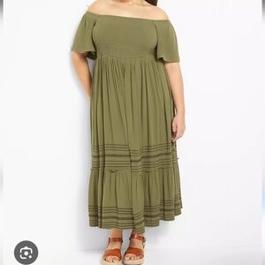 Olive Green  Maxi Dress